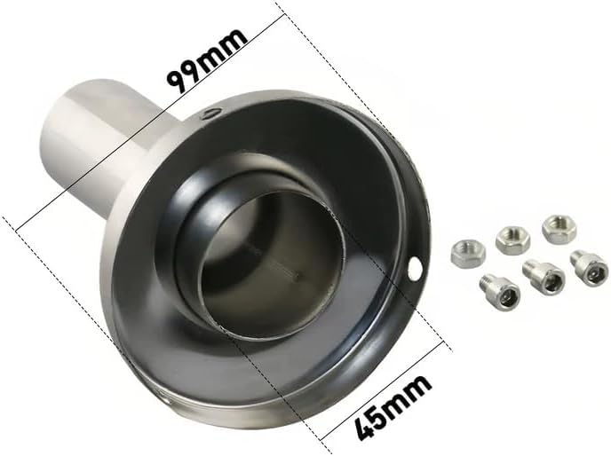 MGSTORM 4 Inch Exhaust Muffler Tip, Universal Removable Silencer for Car SUV Truck, 102mm Stainless Steel Round Exhaust Tip - Image 2